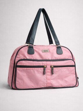 Roots Pink Nylon Duffel Bag